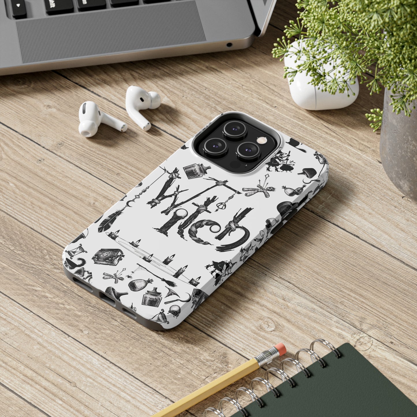 Witchy Pattern Tough iPhone Case | Witch Symbols Phone Cover | Witchcraft Themed iPhone Accessories | "Twisted Witch"
