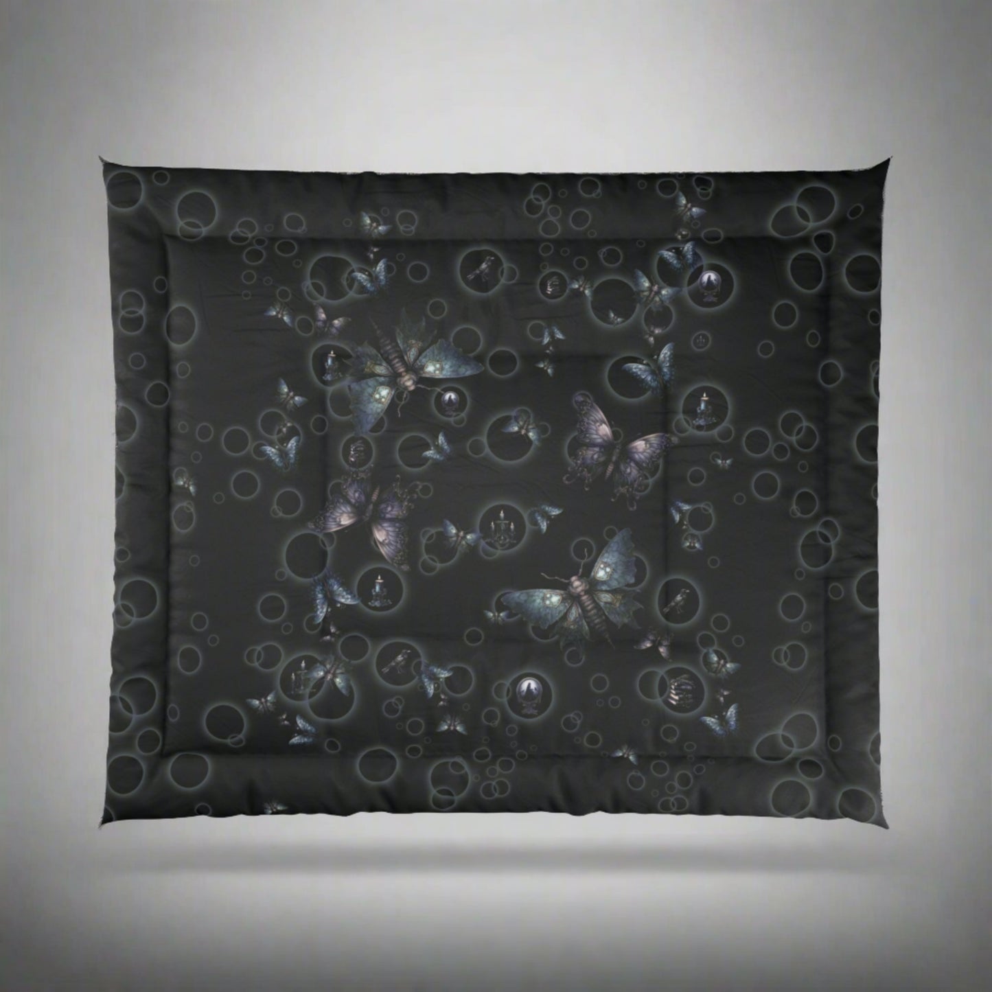 Lightweight Comforter | Gothic Moths Bedding | Moth Themed Bedroom | "Moths in the Night"