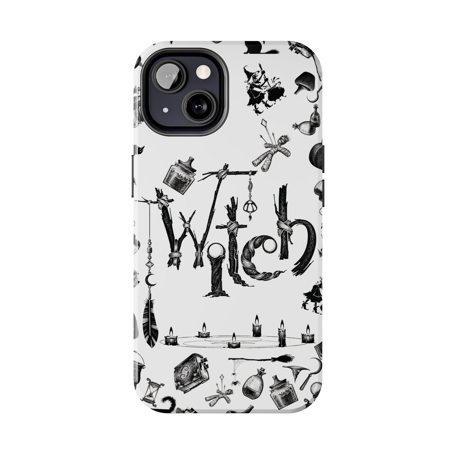 Witchy Pattern Tough iPhone Case | Witch Symbols Phone Cover | Witchcraft Themed iPhone Accessories | "Twisted Witch"