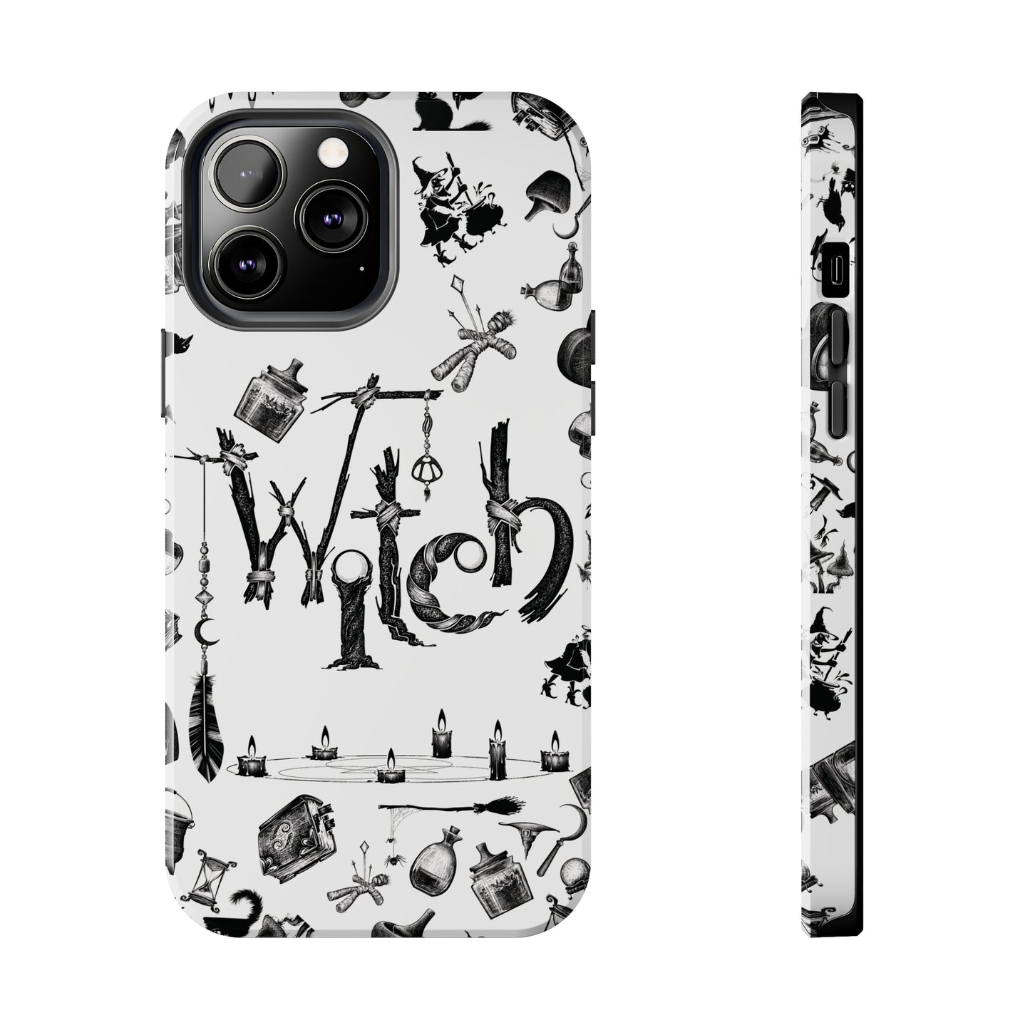 Witchy Pattern Tough iPhone Case | Witch Symbols Phone Cover | Witchcraft Themed iPhone Accessories | "Twisted Witch"