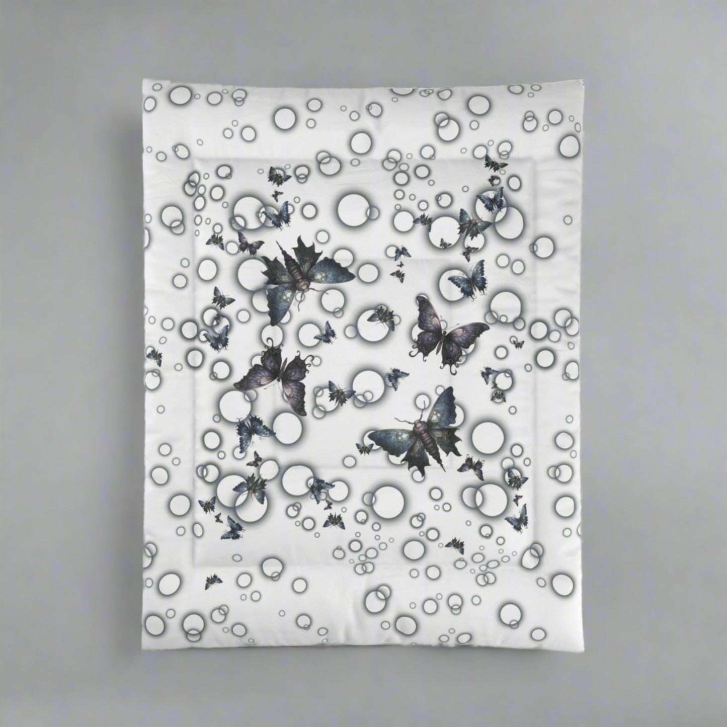 Lightweight Comforter | Moths Night Light Bedding | Nighttime Themed Bedroom | "Moonlight Melody"