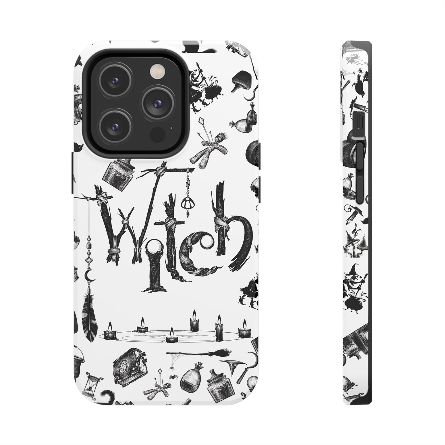 Witchy Pattern Tough iPhone Case | Witch Symbols Phone Cover | Witchcraft Themed iPhone Accessories | "Twisted Witch"