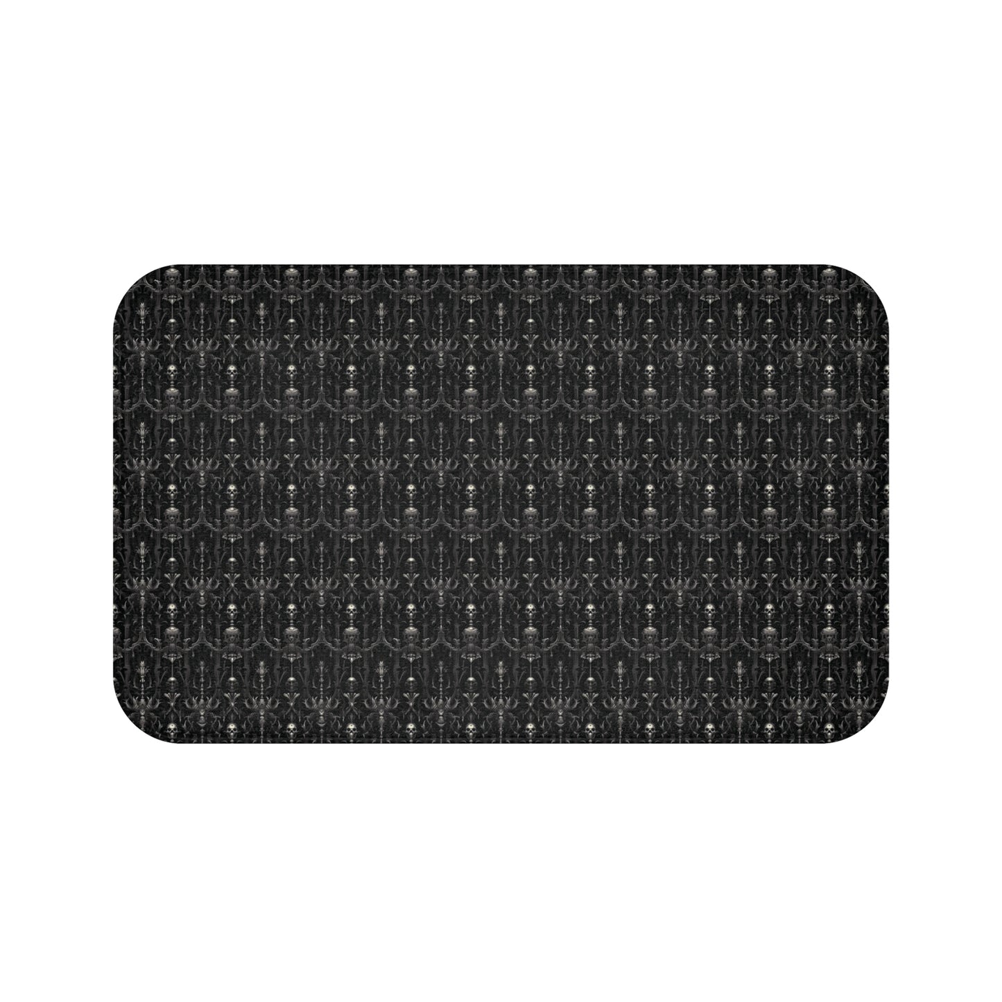 Gothic Style Bath Mat | Goth Skeletons Bathroom Rug | Dark Scary Themed Bath Decor | "Deadrose Sheleton"