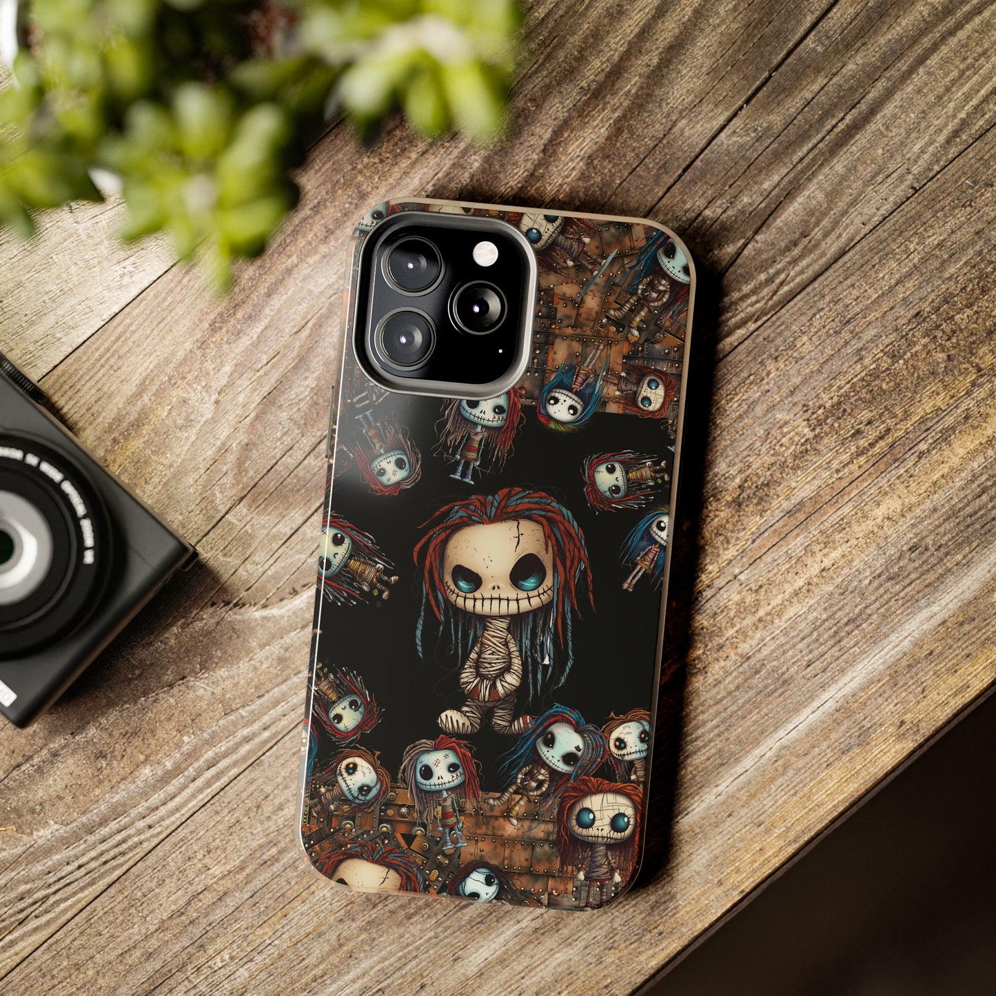 Voodoo Steampunk Tough iPhone Case | Voodoo Dolls Phone Cover | Dark Scary Themed iPhone Accessories | "Pins and Needles"