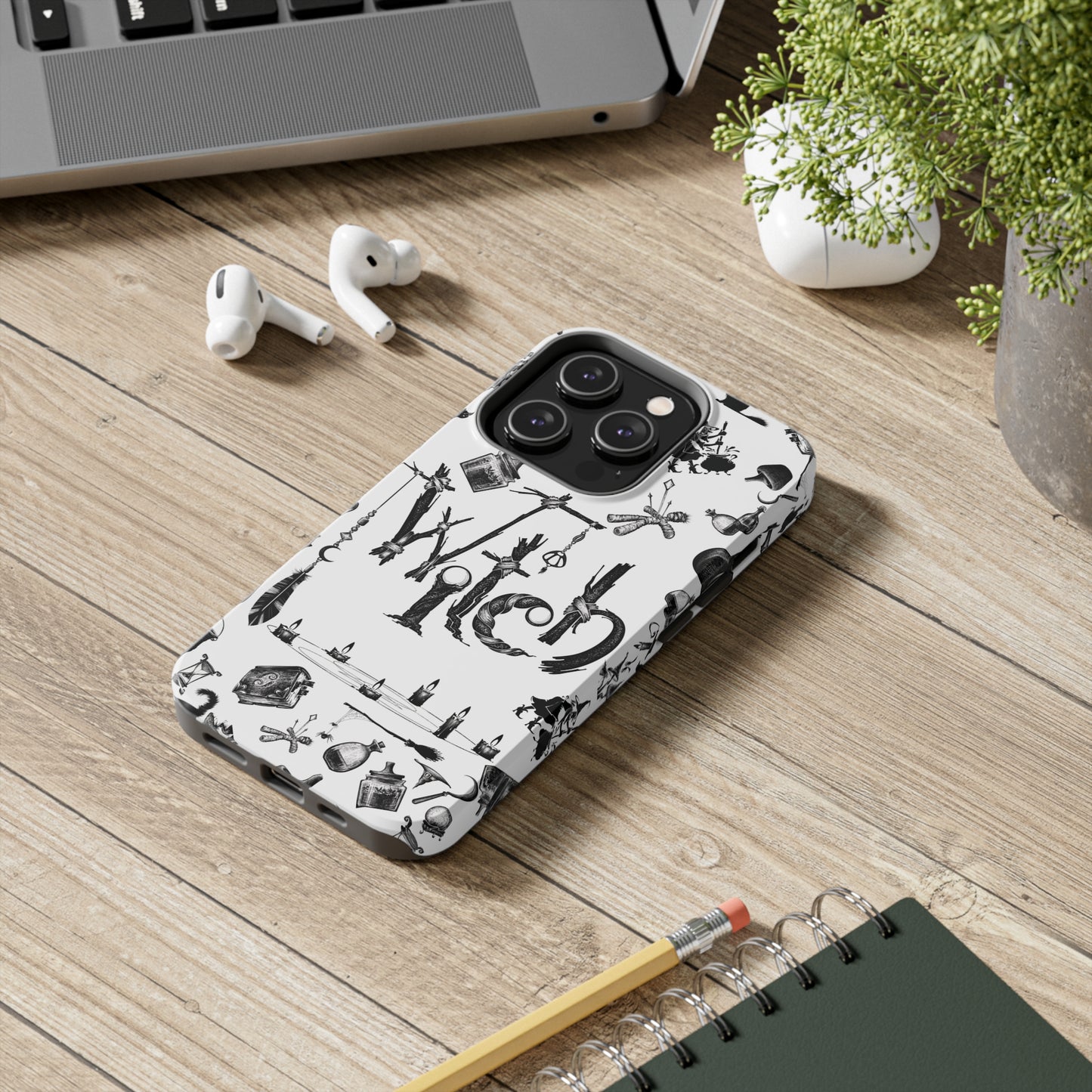 Witchy Pattern Tough iPhone Case | Witch Symbols Phone Cover | Witchcraft Themed iPhone Accessories | "Twisted Witch"