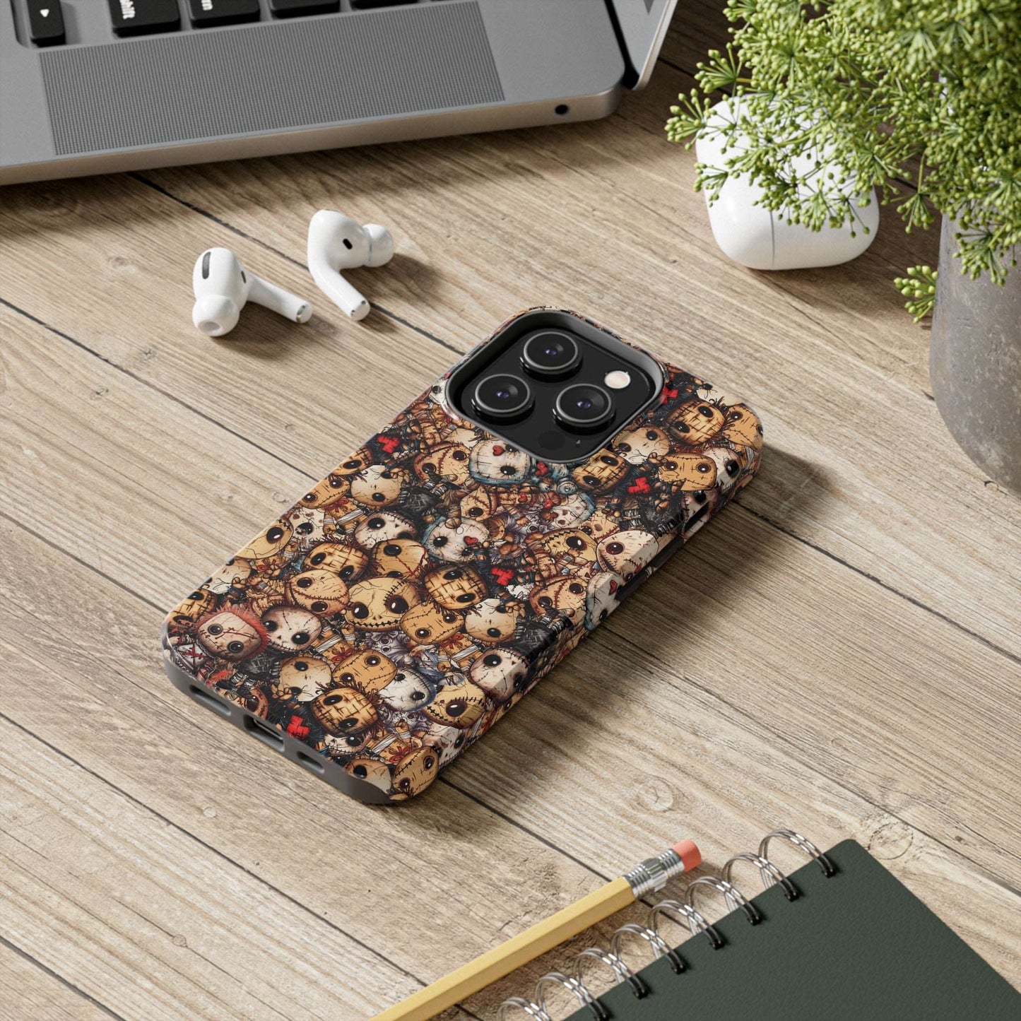 Dark Voodoo Style Tough iPhone Case | Voodoo Dolls Phone Cover | Black Magic Themed iPhone Accessories | "Stitches and Sabotage"