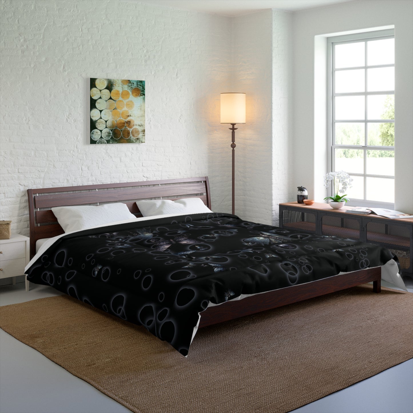Lightweight Comforter | Gothic Moths Bedding | Moth Themed Bedroom | "Moths in the Night"
