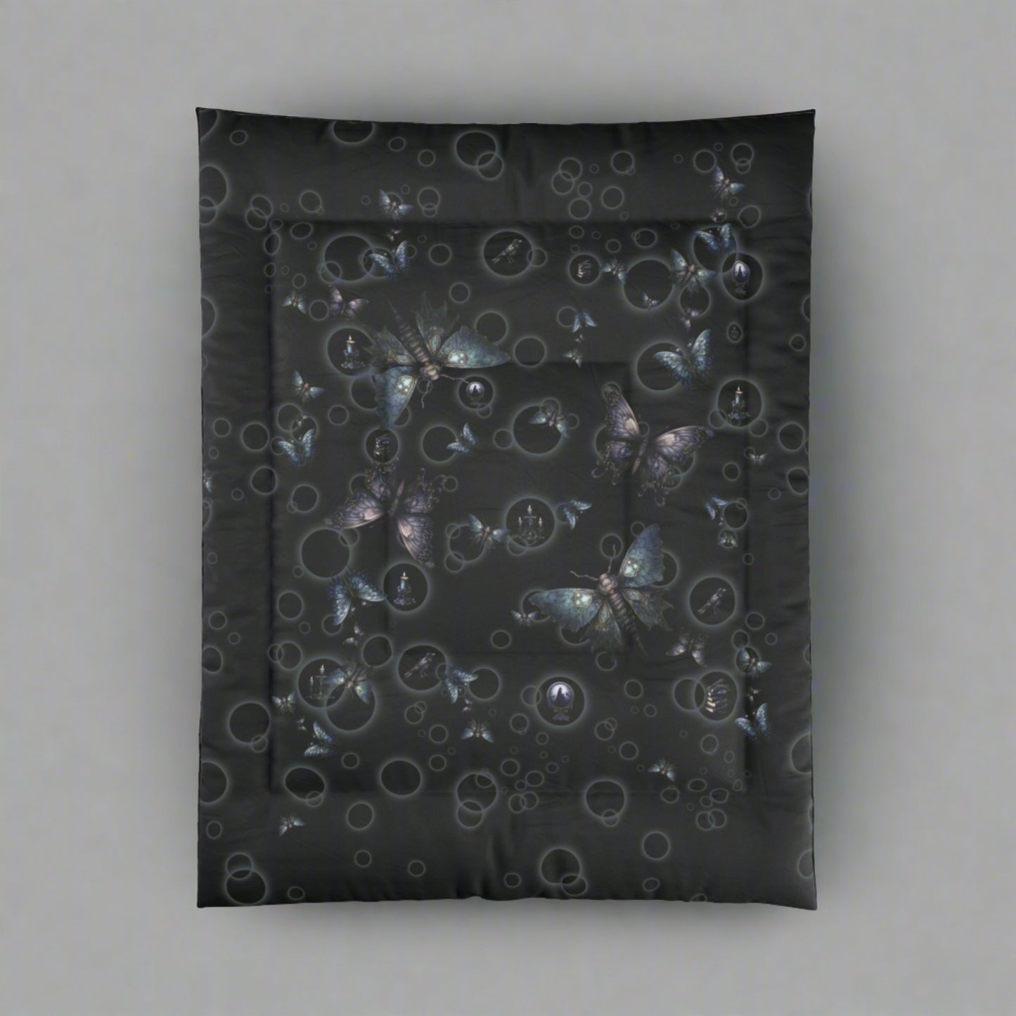 Lightweight Comforter | Gothic Moths Bedding | Moth Themed Bedroom | "Moths in the Night"