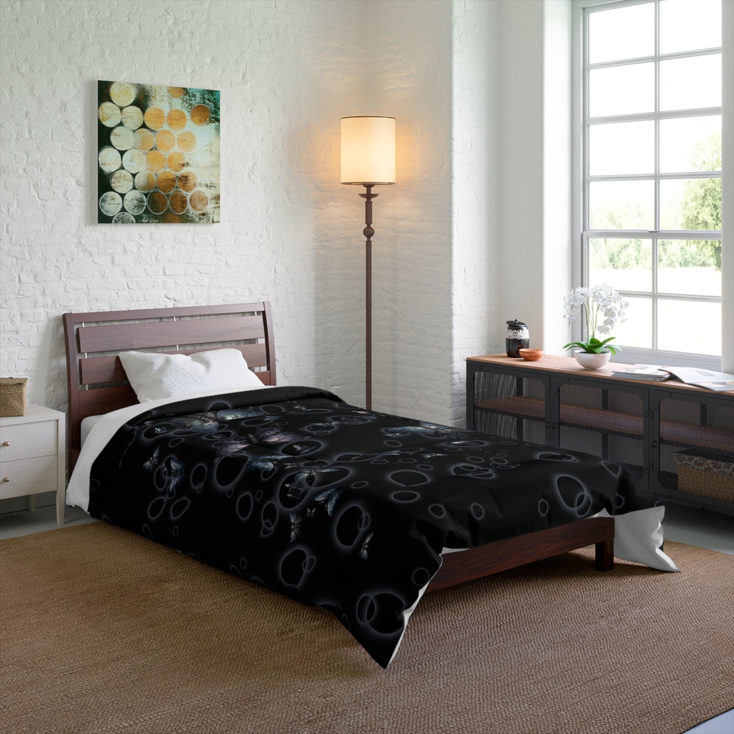 Lightweight Comforter | Gothic Moths Bedding | Moth Themed Bedroom | "Moths in the Night"