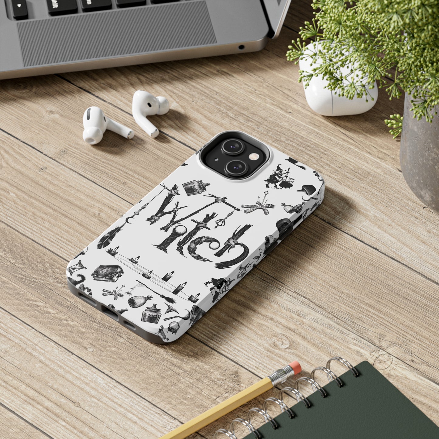 Witchy Pattern Tough iPhone Case | Witch Symbols Phone Cover | Witchcraft Themed iPhone Accessories | "Twisted Witch"