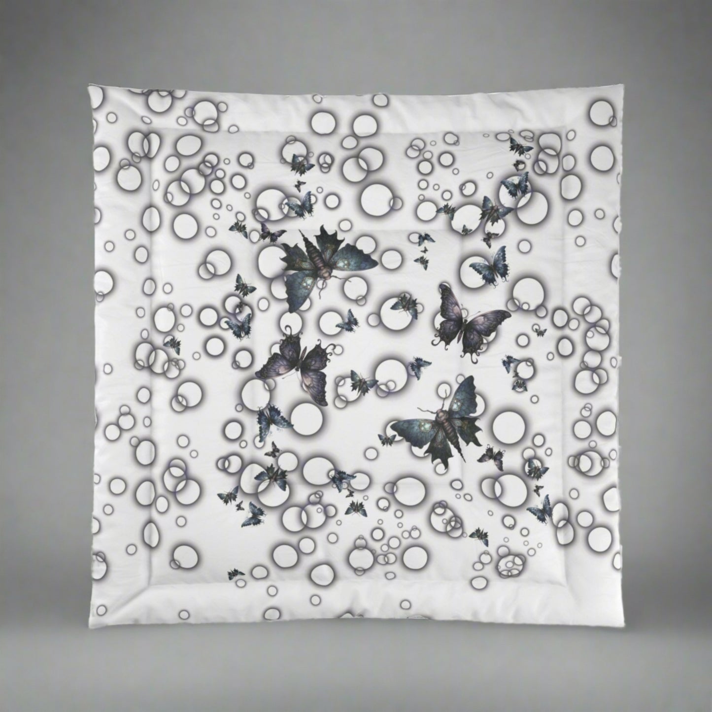 Lightweight Comforter | Moths Night Light Bedding | Nighttime Themed Bedroom | "Moonlight Melody"