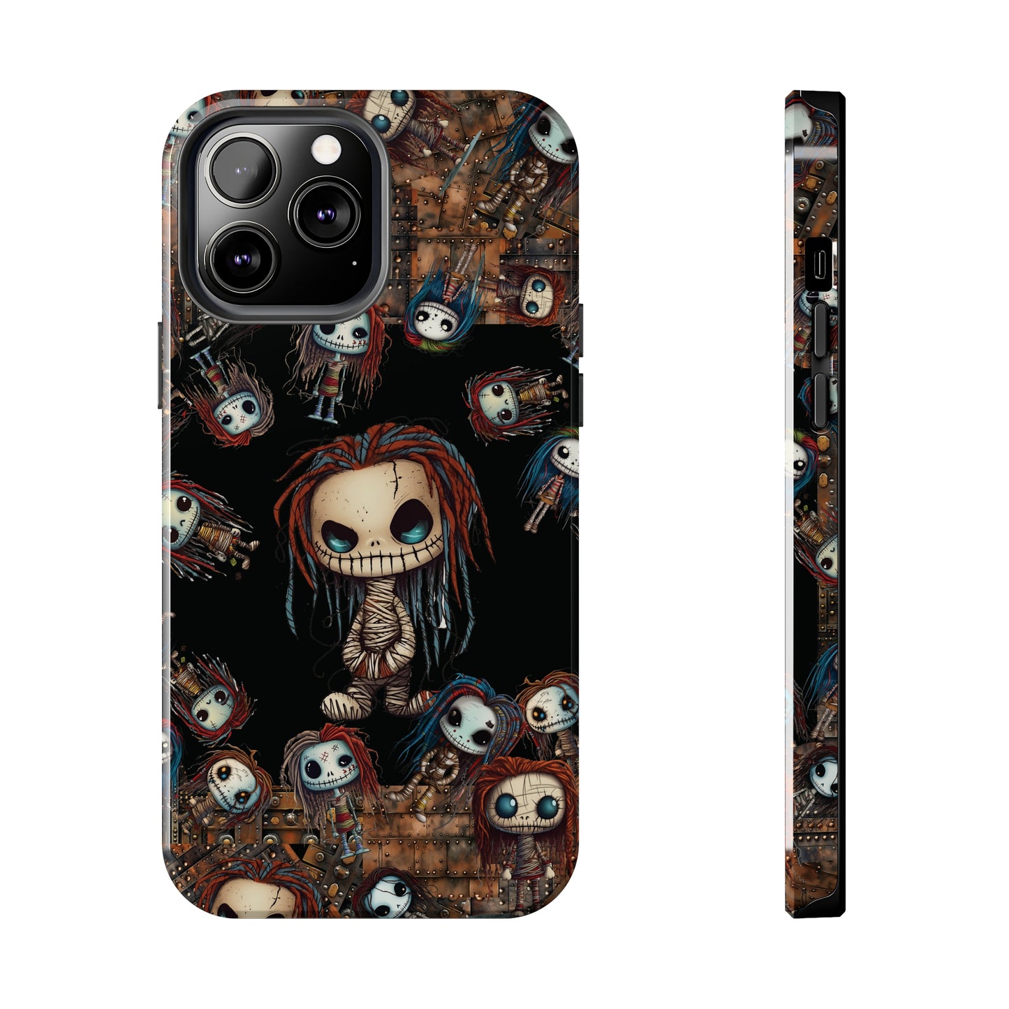 Voodoo Steampunk Tough iPhone Case | Voodoo Dolls Phone Cover | Dark Scary Themed iPhone Accessories | "Pins and Needles"