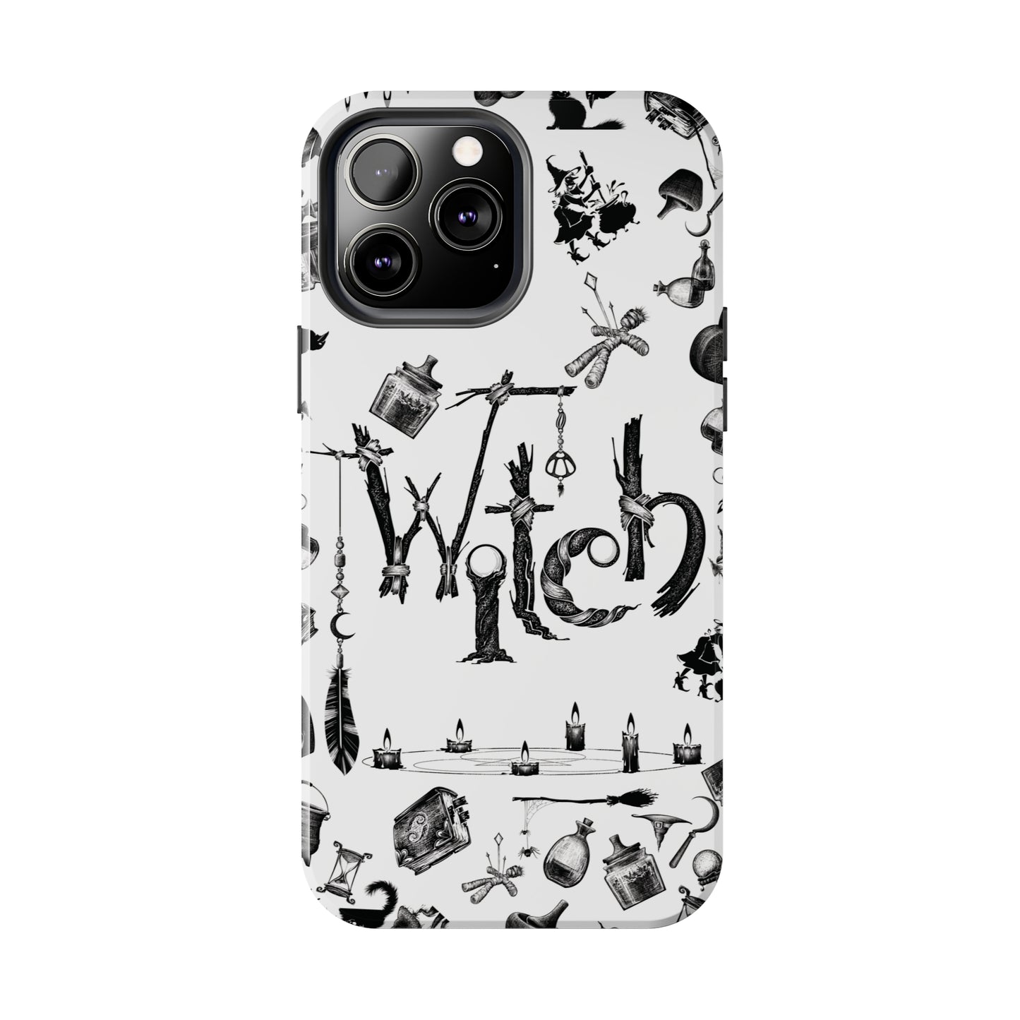 Witchy Pattern Tough iPhone Case | Witch Symbols Phone Cover | Witchcraft Themed iPhone Accessories | "Twisted Witch"