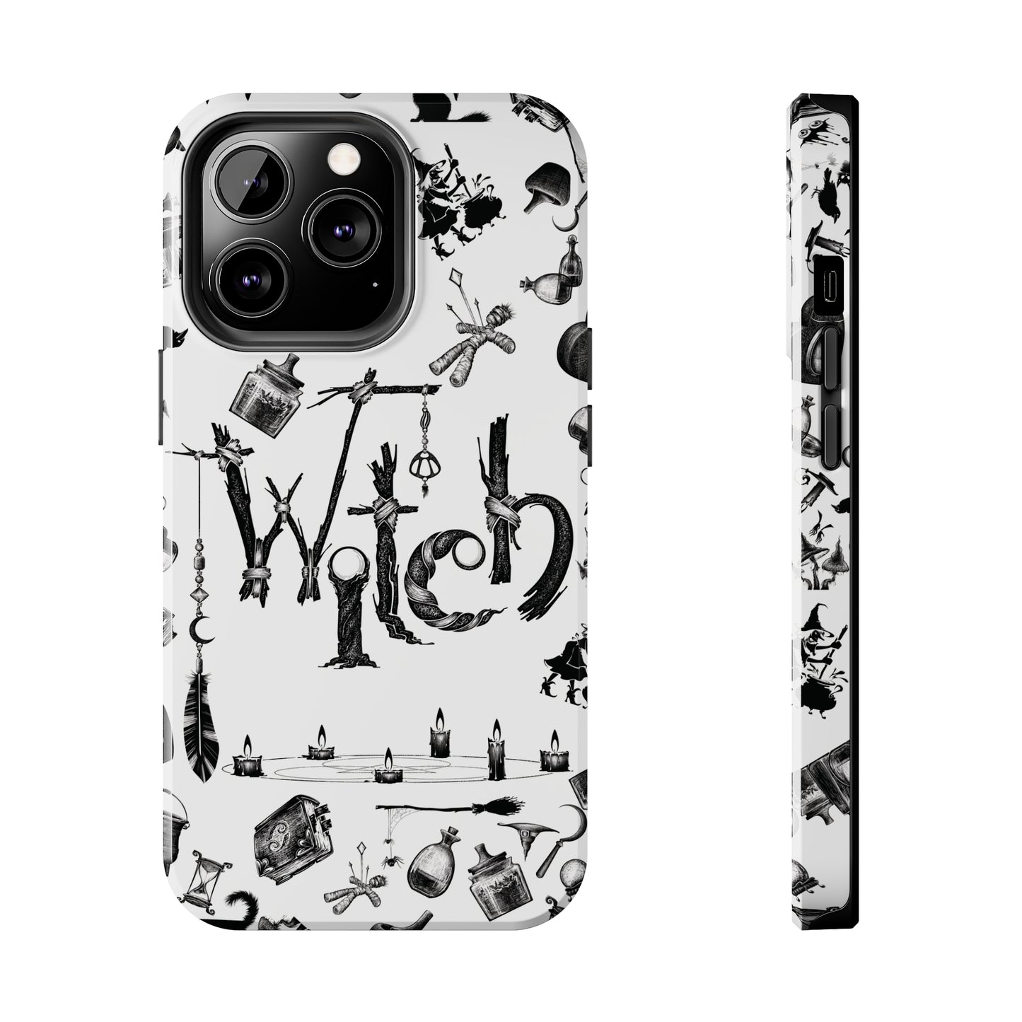 Witchy Pattern Tough iPhone Case | Witch Symbols Phone Cover | Witchcraft Themed iPhone Accessories | "Twisted Witch"