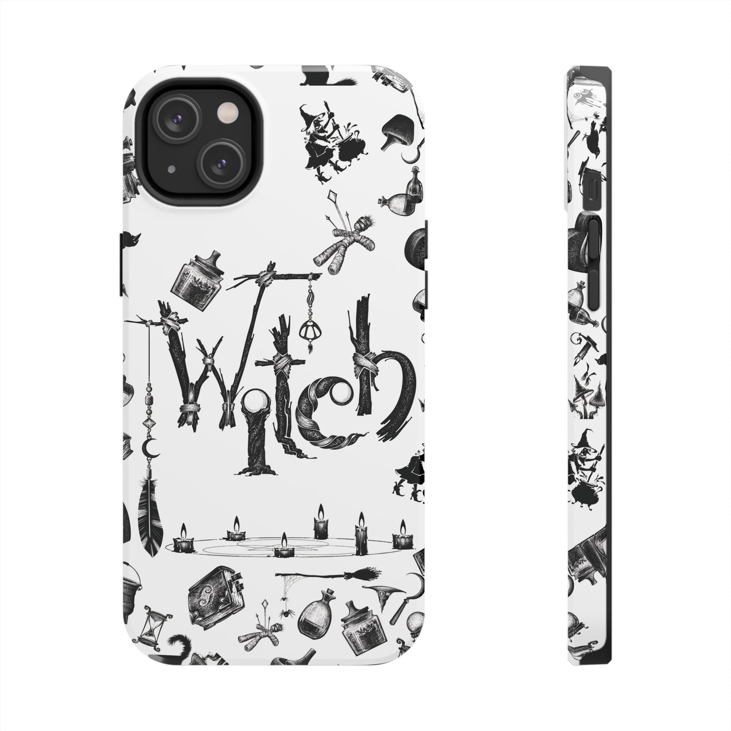 Witchy Pattern Tough iPhone Case | Witch Symbols Phone Cover | Witchcraft Themed iPhone Accessories | "Twisted Witch"