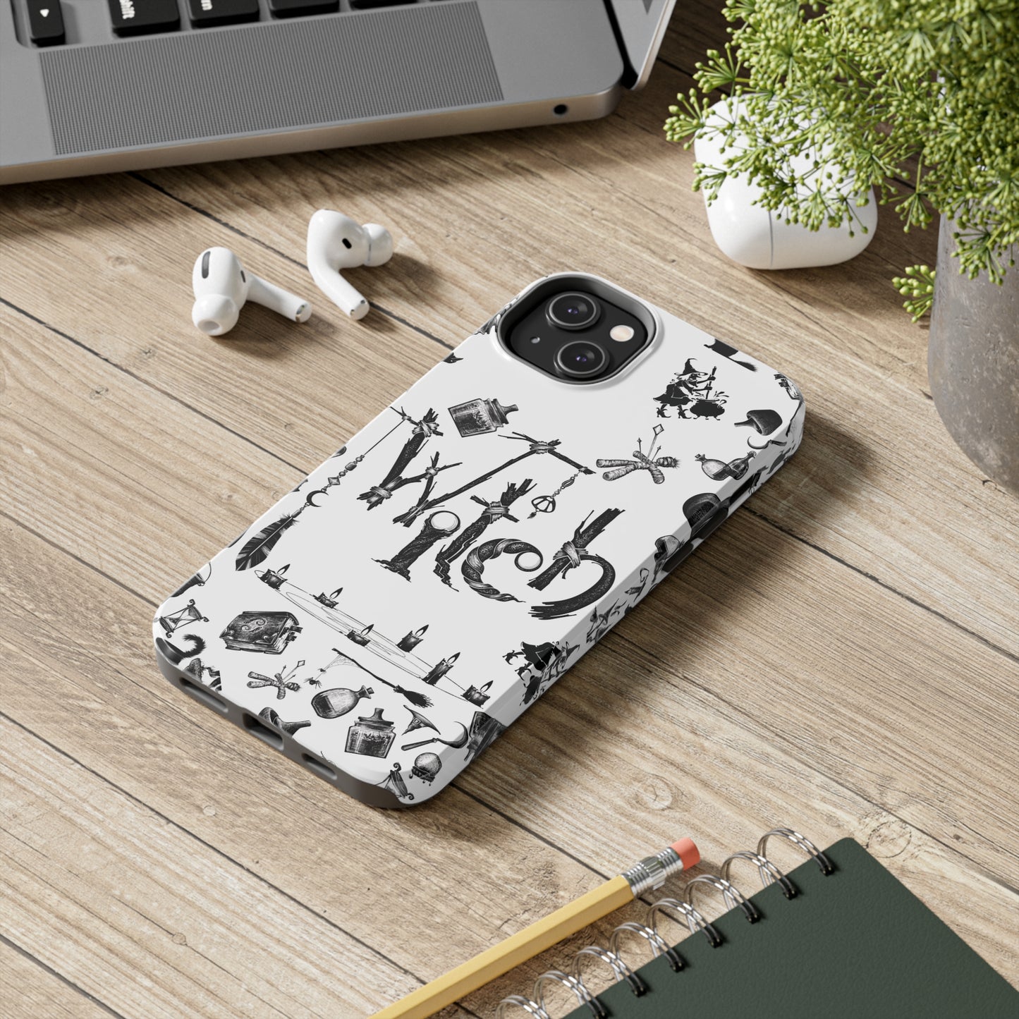 Witchy Pattern Tough iPhone Case | Witch Symbols Phone Cover | Witchcraft Themed iPhone Accessories | "Twisted Witch"