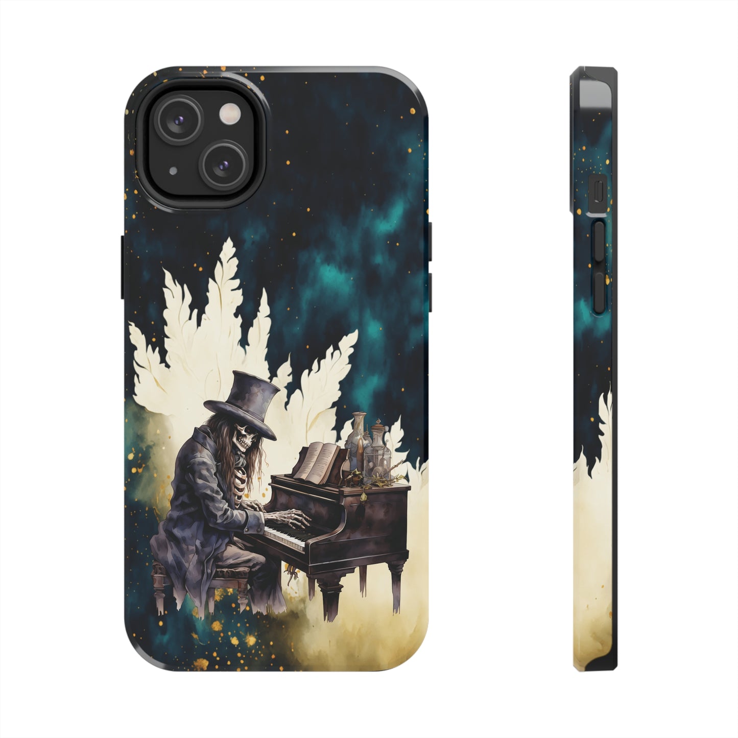 Skeleton Rock Band Tough iPhone Case | Ghostly Music Phone Cover | Rock & Roll Death Themed iPhone Accessories | "Music Man"