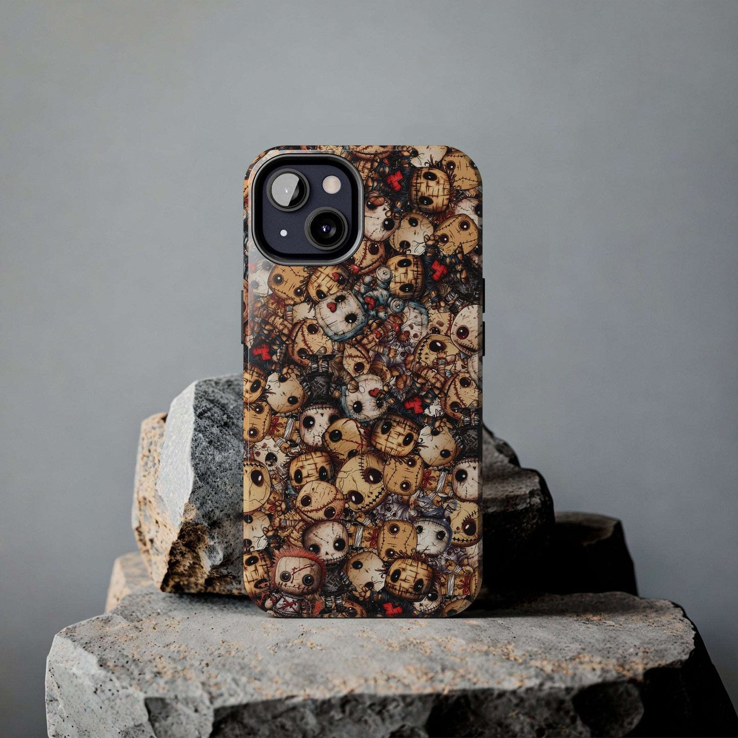 Dark Voodoo Style Tough iPhone Case | Voodoo Dolls Phone Cover | Black Magic Themed iPhone Accessories | "Stitches and Sabotage"