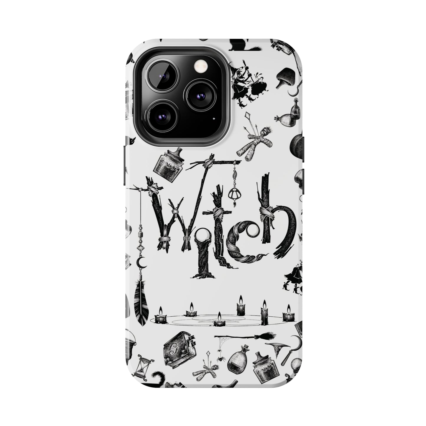 Witchy Pattern Tough iPhone Case | Witch Symbols Phone Cover | Witchcraft Themed iPhone Accessories | "Twisted Witch"