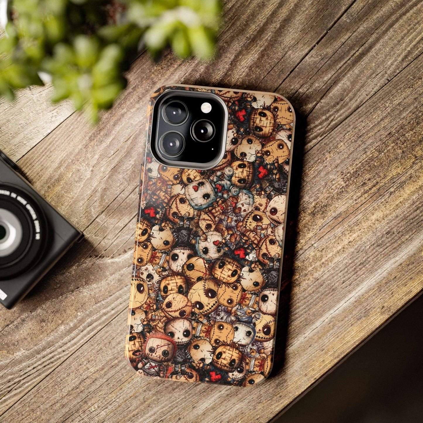 Dark Voodoo Style Tough iPhone Case | Voodoo Dolls Phone Cover | Black Magic Themed iPhone Accessories | "Stitches and Sabotage"