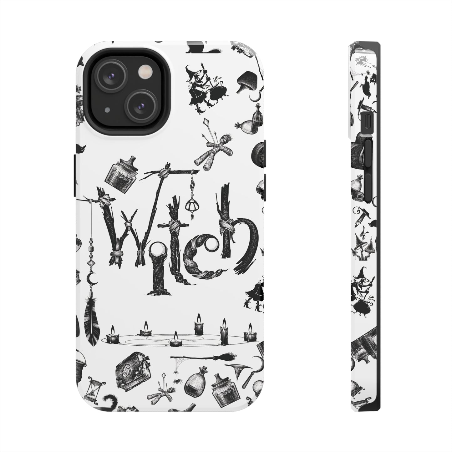 Witchy Pattern Tough iPhone Case | Witch Symbols Phone Cover | Witchcraft Themed iPhone Accessories | "Twisted Witch"
