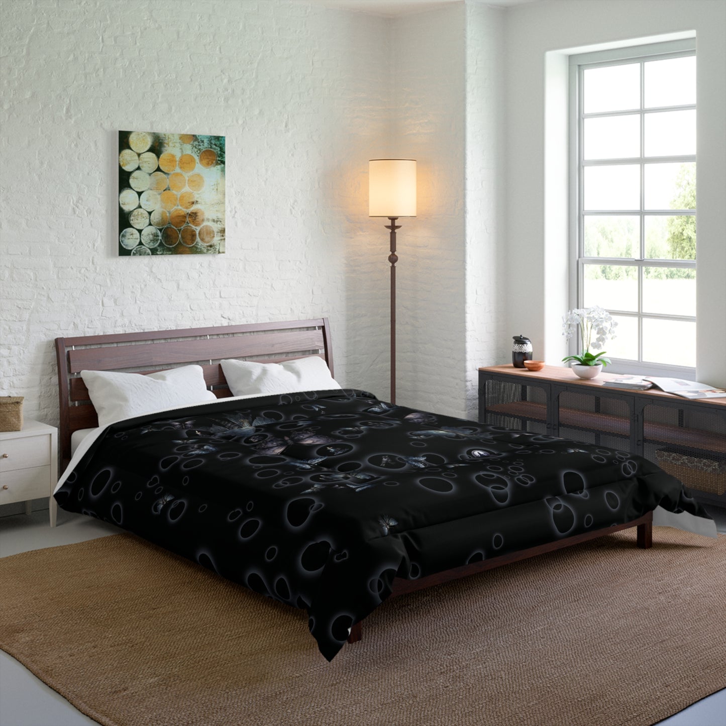 Lightweight Comforter | Gothic Moths Bedding | Moth Themed Bedroom | "Moths in the Night"