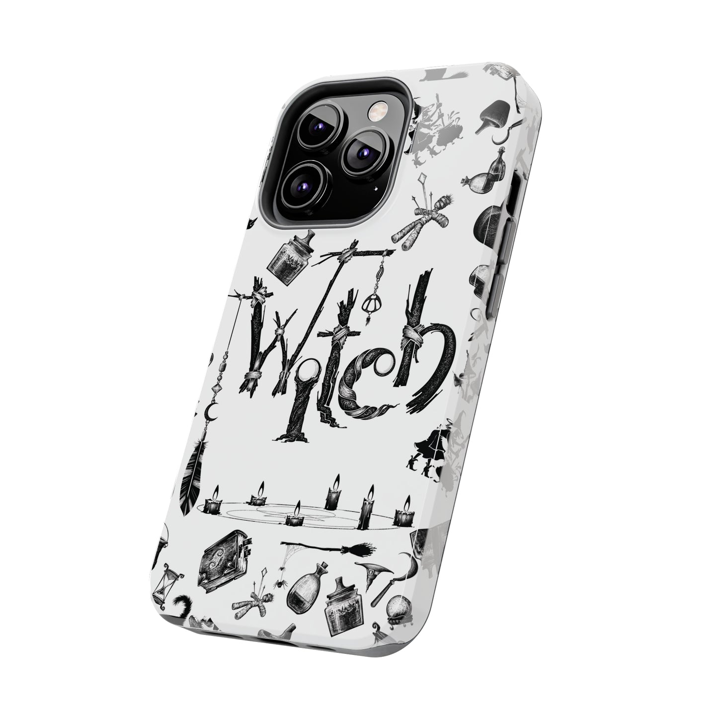 Witchy Pattern Tough iPhone Case | Witch Symbols Phone Cover | Witchcraft Themed iPhone Accessories | "Twisted Witch"