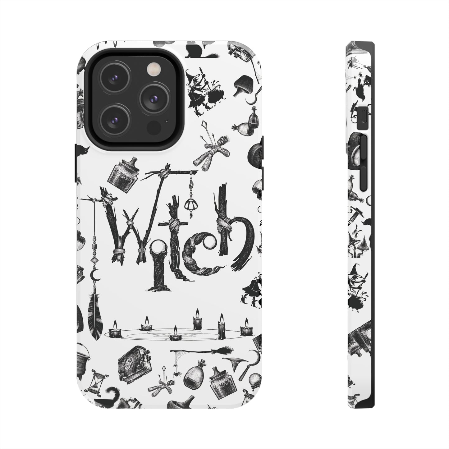 Witchy Pattern Tough iPhone Case | Witch Symbols Phone Cover | Witchcraft Themed iPhone Accessories | "Twisted Witch"