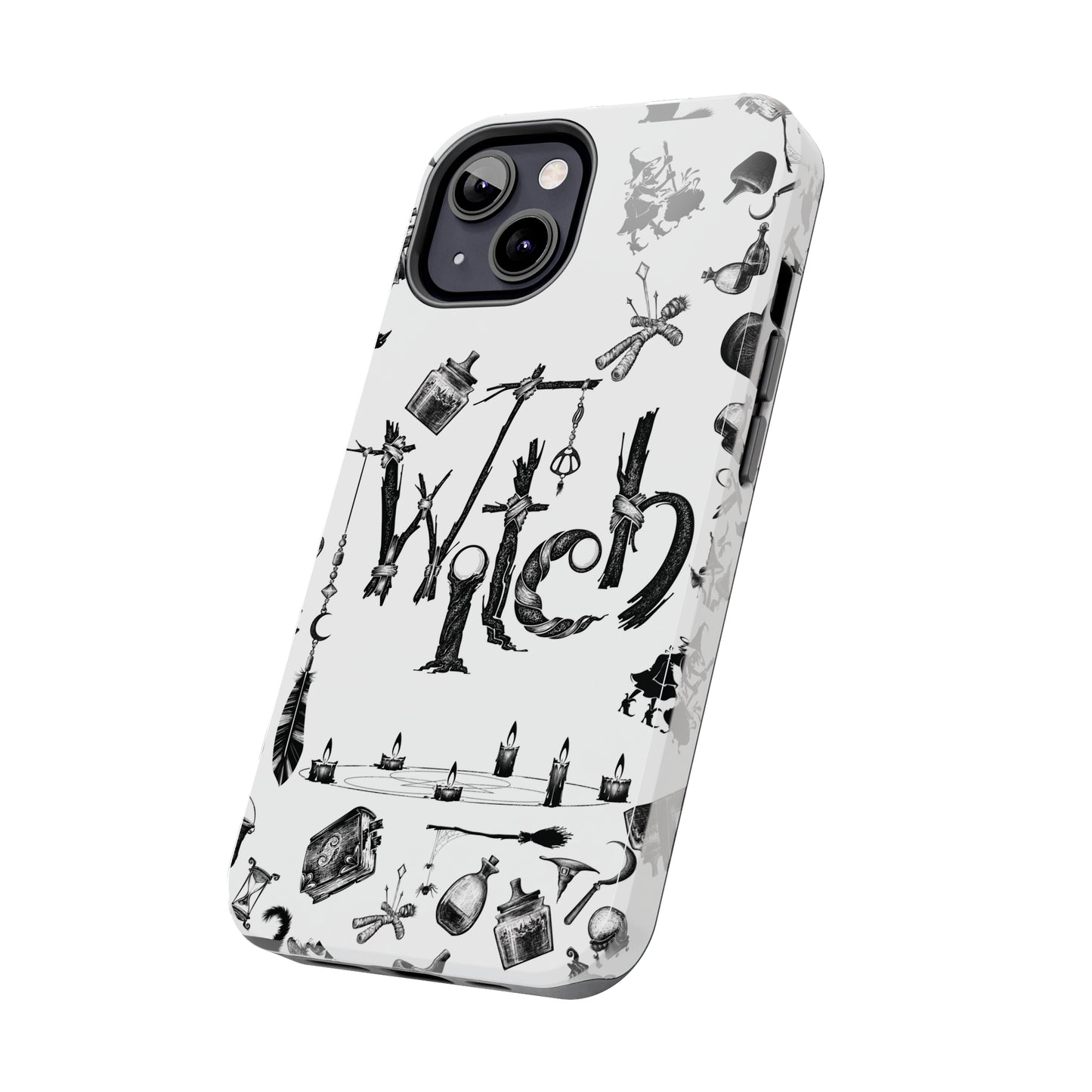 Witchy Pattern Tough iPhone Case | Witch Symbols Phone Cover | Witchcraft Themed iPhone Accessories | "Twisted Witch"