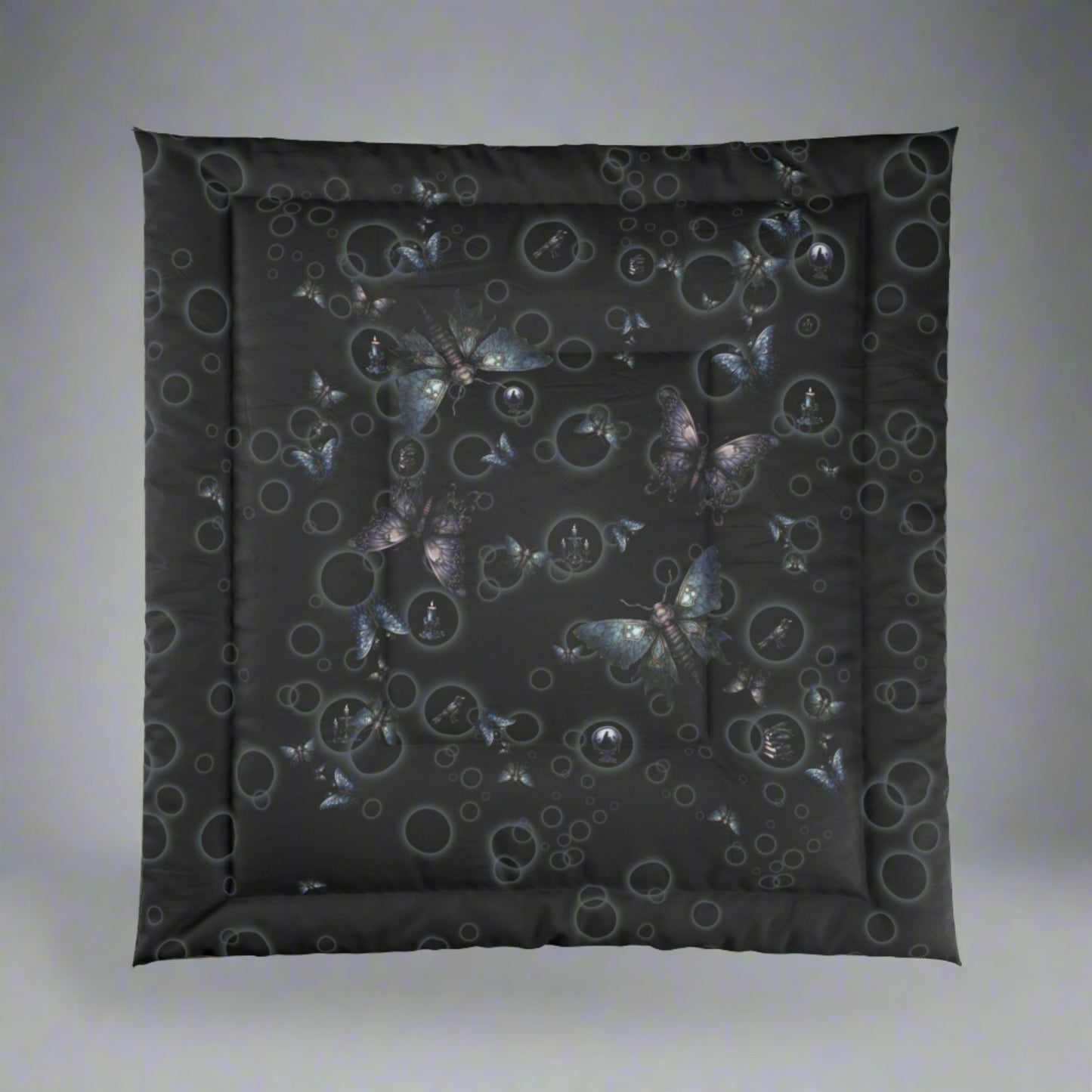 Lightweight Comforter | Gothic Moths Bedding | Moth Themed Bedroom | "Moths in the Night"