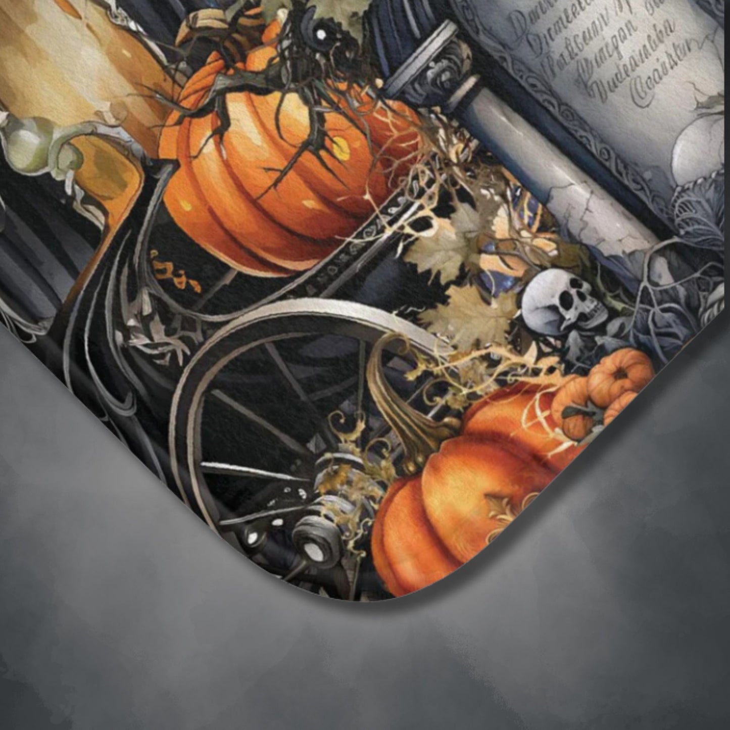 Autumn Fall Gothic Bath Mat | Witch Cemetery Skulls Little Girl Bathroom Rug | Dark Scary Themed Bath Decor | "Autumn Moon"