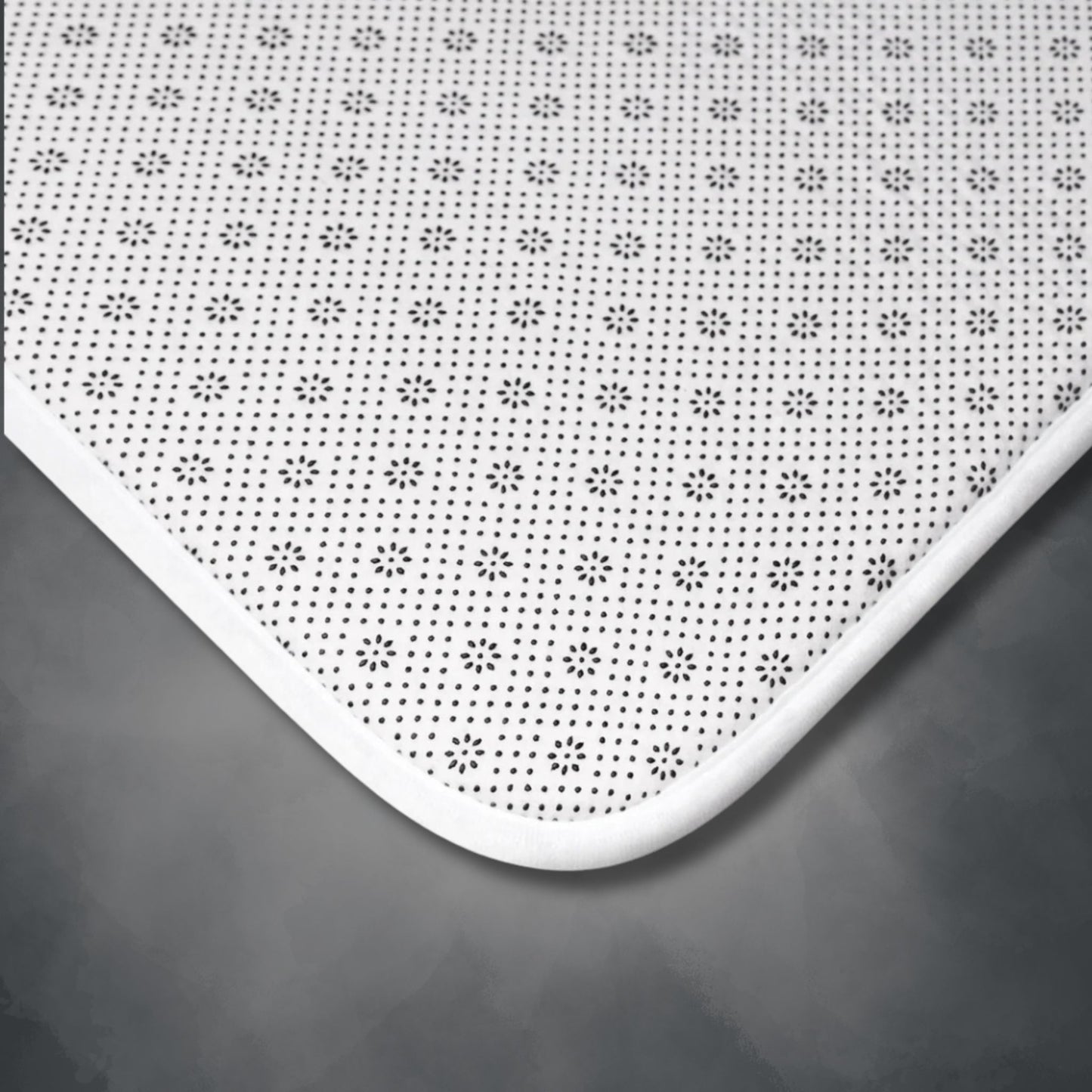 Lunar Moths on Black Bath Mat | Unique Stylish Bathroom Rug | Themed Bath Decor | "Intuition"