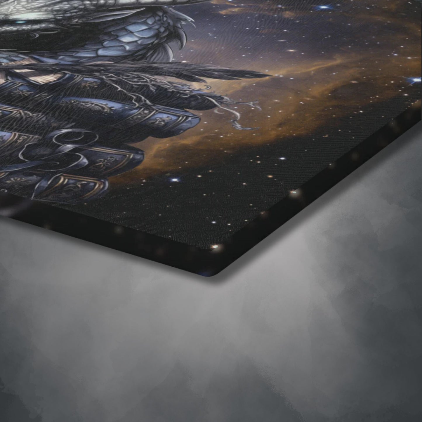 Ethereal Fantasy Style Glass Cutting Board | Black Gargoyle Starry Sky Kitchen Decor | Supernatural Themed Home Accents | "Knowledge is Power"