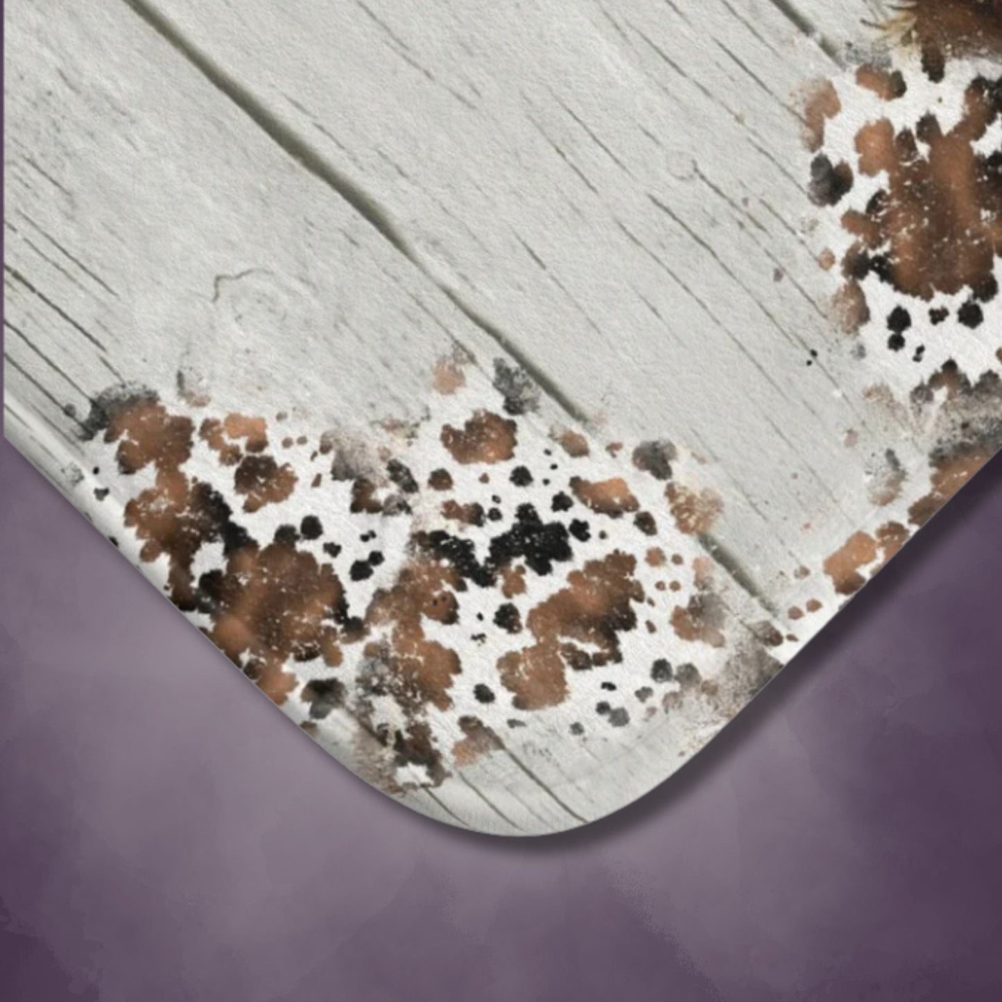 Rustic Farmhouse Bath Mat | Highland Cow Woodprint Bathroom Rug | Cow Themed Bath Decor | "Highland Nudity"