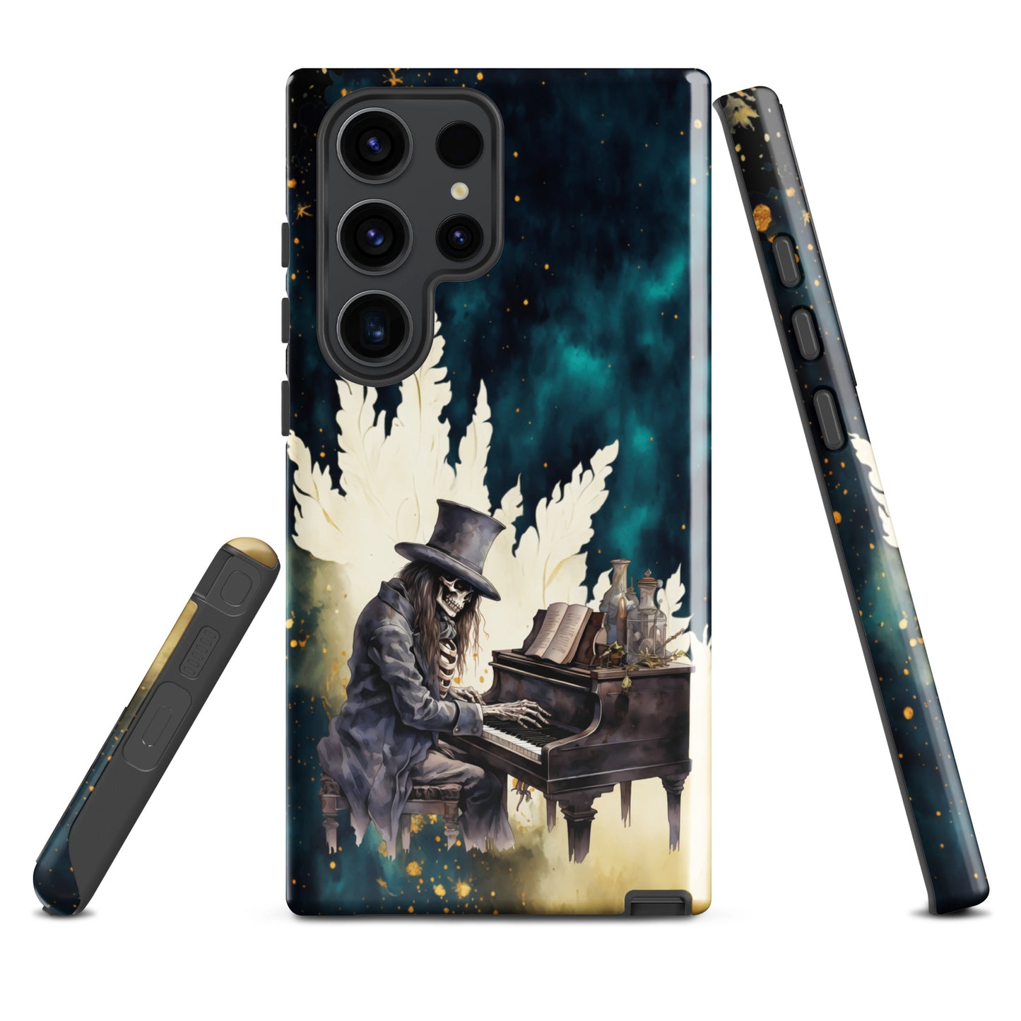 Skeleton Rock Band Tough Samsung® Case | Ghostly Music Phone Cover | Rock & Roll Death Themed Phone Accessories | "Music Man"
