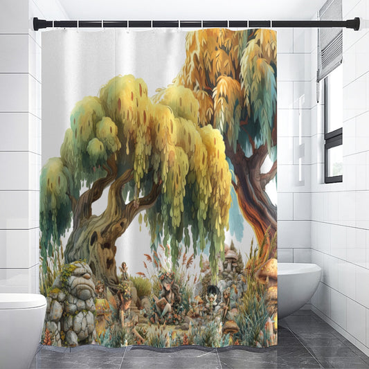 Magical Forest Shower Curtain | Fairy Trees Forest Bathroom | Fantasy Themed Bath Decor | "Enchanted Forest"