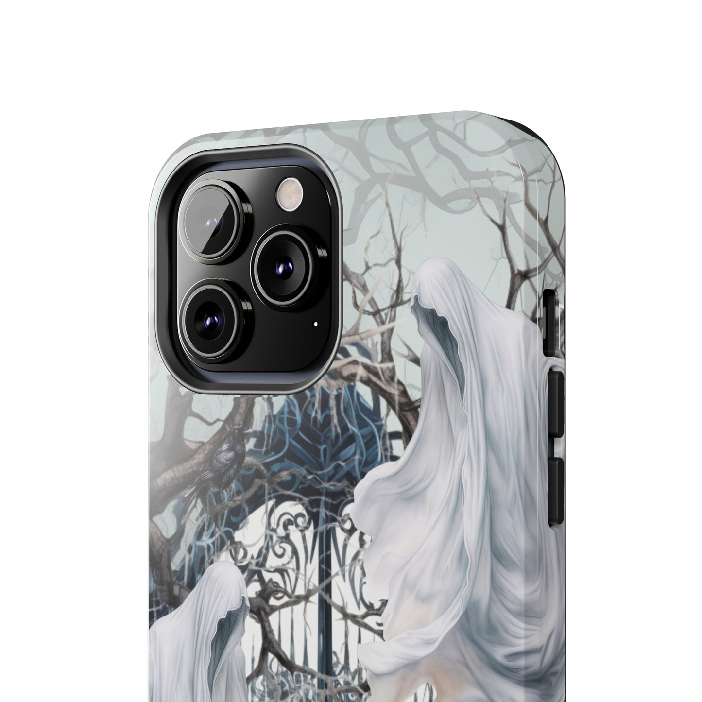 Spooky Gothic Tough iPhone Case | Ghosts Cemetery Scary Little Girl Phone Cover | Dark Scary Themed iPhone Accessories | "Let's Play"