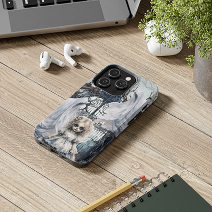 Spooky Gothic Tough iPhone Case | Ghosts Cemetery Scary Little Girl Phone Cover | Dark Scary Themed iPhone Accessories | "Let's Play"