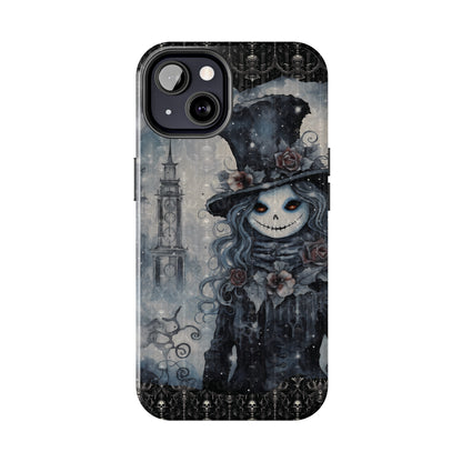 Gothic Style Tough iPhone Case | Goth Girl Phone Cover | Dark Scary Themed iPhone Accessories | "Deadrose Sheleton"