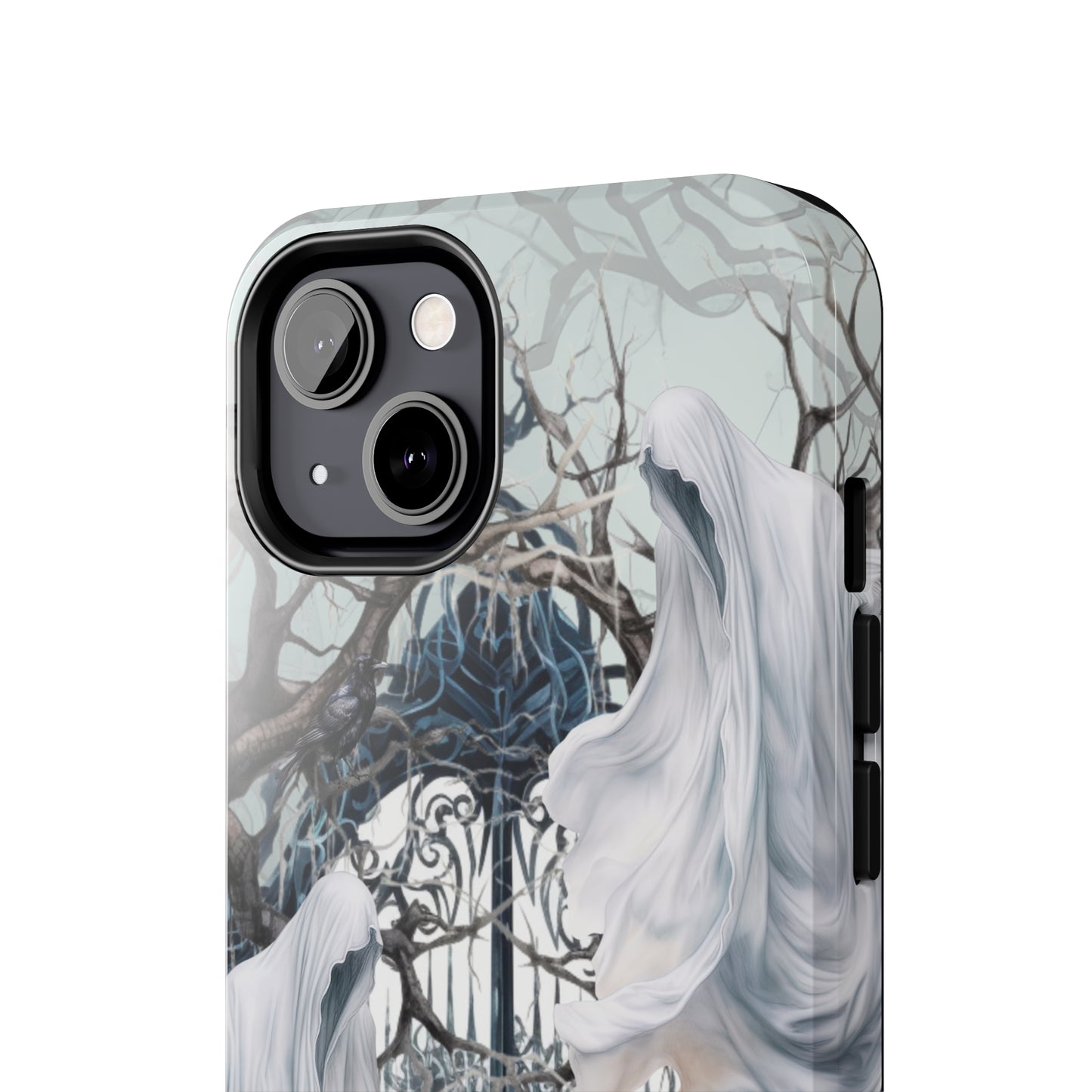 Spooky Gothic Tough iPhone Case | Ghosts Cemetery Scary Little Girl Phone Cover | Dark Scary Themed iPhone Accessories | "Let's Play"