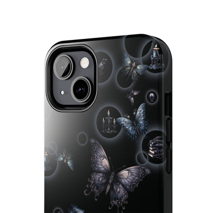 Gothic Moths Tough iPhone Case | Candles Moths Dark Phone Cover | Moth Themed iPhone Accessories | "Moths in the Night"