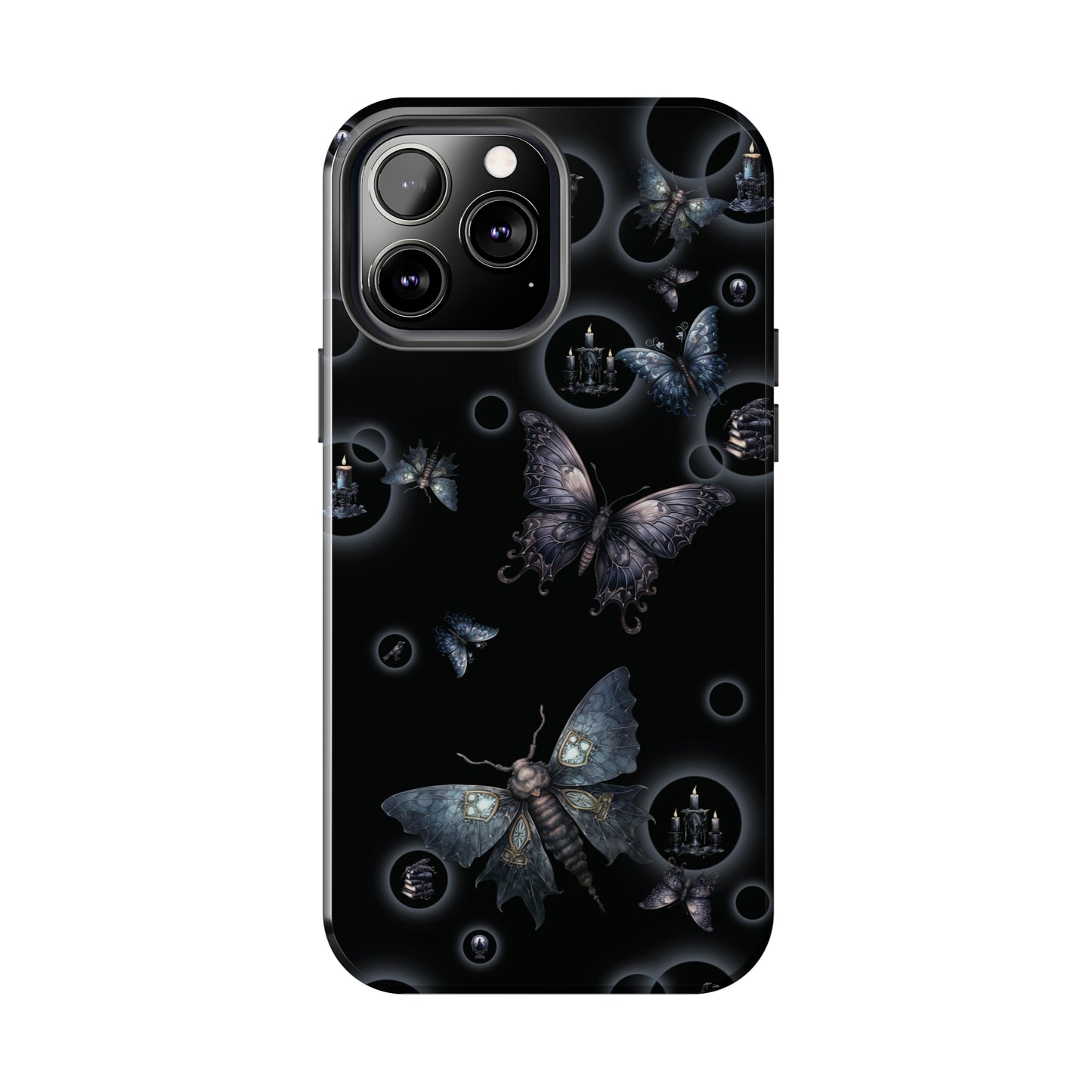 Gothic Moths Tough iPhone Case | Candles Moths Dark Phone Cover | Moth Themed iPhone Accessories | "Moths in the Night"