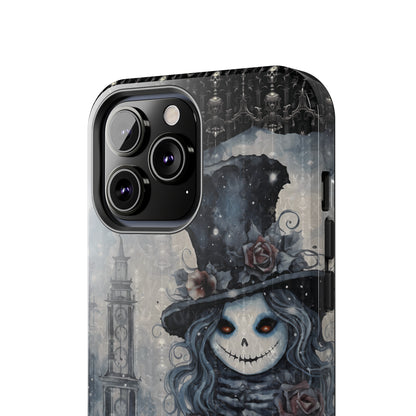 Gothic Style Tough iPhone Case | Goth Girl Phone Cover | Dark Scary Themed iPhone Accessories | "Deadrose Sheleton"