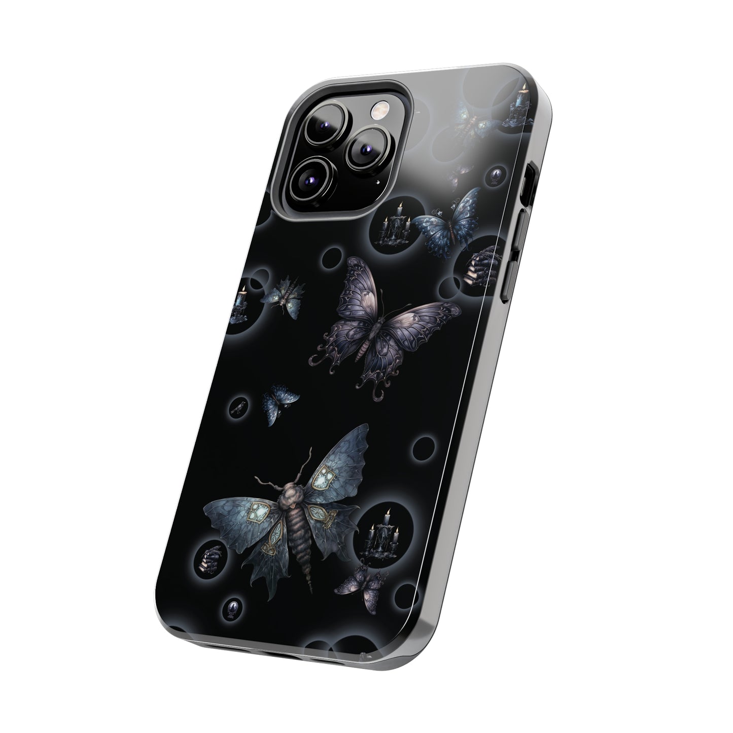 Gothic Moths Tough iPhone Case | Candles Moths Dark Phone Cover | Moth Themed iPhone Accessories | "Moths in the Night"