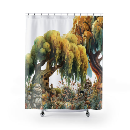 Magical Forest Shower Curtain | Fairy Trees Forest Bathroom | Fantasy Themed Bath Decor | "Enchanted Forest"