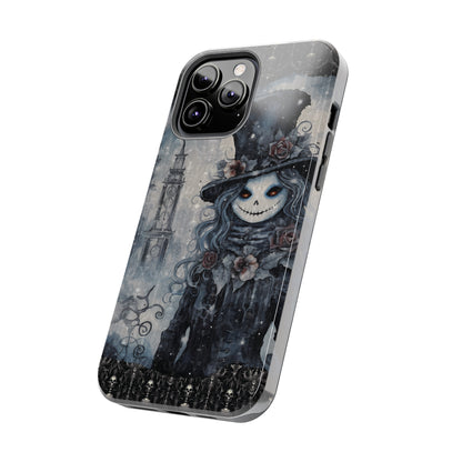 Gothic Style Tough iPhone Case | Goth Girl Phone Cover | Dark Scary Themed iPhone Accessories | "Deadrose Sheleton"