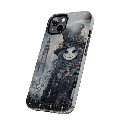 Gothic Style Tough iPhone Case | Goth Girl Phone Cover | Dark Scary Themed iPhone Accessories | "Deadrose Sheleton"