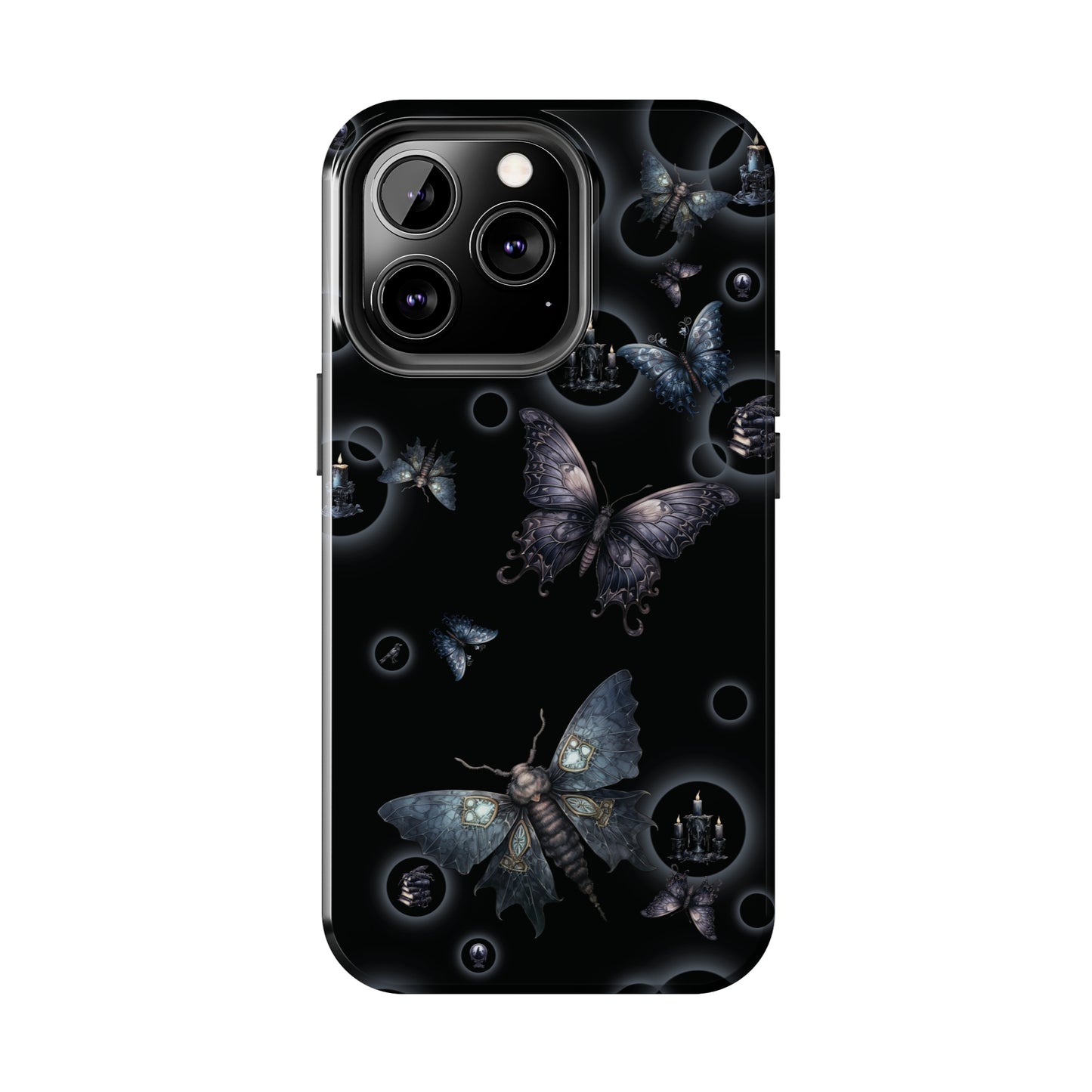 Gothic Moths Tough iPhone Case | Candles Moths Dark Phone Cover | Moth Themed iPhone Accessories | "Moths in the Night"