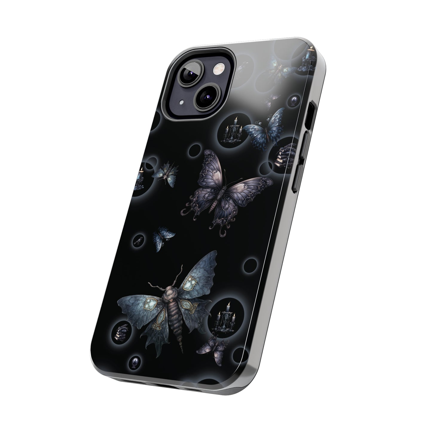 Gothic Moths Tough iPhone Case | Candles Moths Dark Phone Cover | Moth Themed iPhone Accessories | "Moths in the Night"