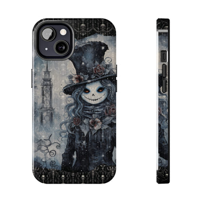 Gothic Style Tough iPhone Case | Goth Girl Phone Cover | Dark Scary Themed iPhone Accessories | "Deadrose Sheleton"